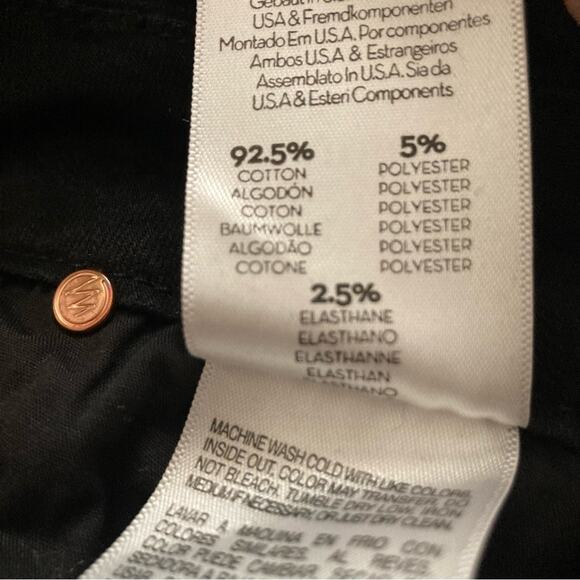 MOTHER Looker Ankle Fray in Guilty as Sin Black Distressed Jeans Size 24x25 - Picture 9 of 12